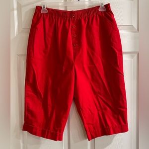 Womens Red Capris